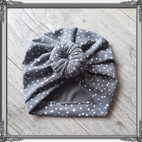 Turban knot, buns, simple or knotted polka dot pattern in stretch jersey 4 colors